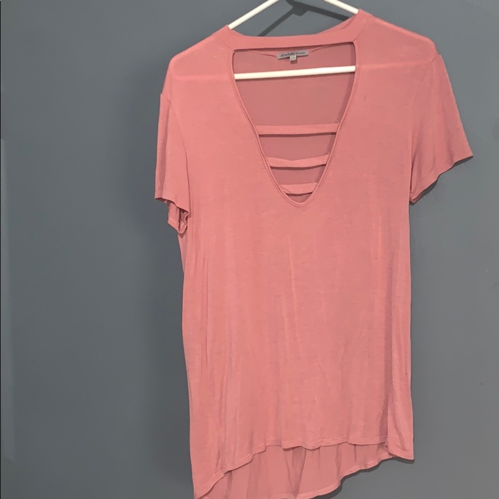 Pink v neck dressy T